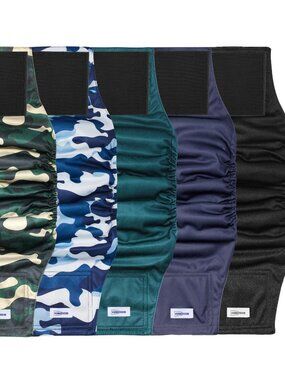 Reusable Dog Diapers Male, Premium Washable Belly Bands for Male Dogs, Pack of 5